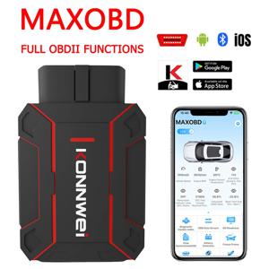 KONNWEI 차량용 풀 시스템 스캔 진단 장비, 블루투스 연결, MAXOBD 배터리 모니터링, 차량 모니터링, OBD2 스캐너