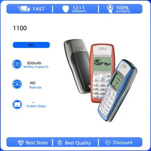 원래 리퍼비시된 1100 2G 싱글심 언락 GSM 900/1800 휴대폰 (아랍어 키보드) 핀란드 제조