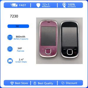 잠금 해제된 리퍼비시 정품 7230 싱글심 GSM 900/1800 3G 휴대폰 러시아어 아랍어 히브리어 키보드 핀란드 제조
