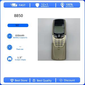 리퍼비시된 오리지널 8850 2G 언락 GSM 900/1800 휴대폰 러시아어 아랍어 히브리어 키보드 핀란드 제조
