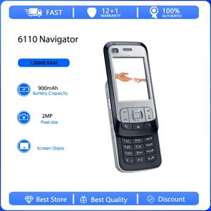 리퍼비시된 오리지널 6110N 6110 네비게이터 언락 GSM 900/1800 휴대폰 러시아어 아랍어 히브리어 키보드 핀란드 제조