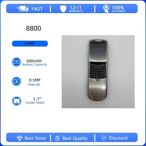 잠금 해제된 리퍼비시 정품 8800 2G 싱글심 GSM 900/1800 휴대폰 러시아어 아랍어 히브리어 키보드 핀란드 제조