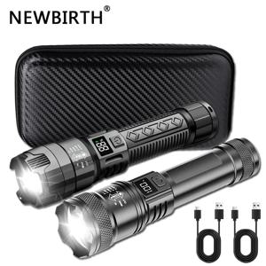 초강력 LED 손전등 타입-C 충전식 장거리 줌 1000LM 전술 토치 야외 비상 캠핑 낚시 랜턴