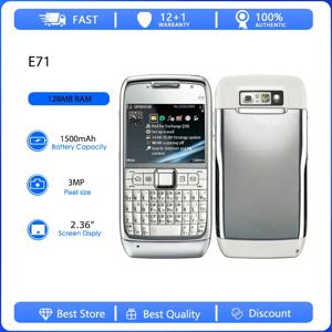 리퍼비시된 오리지널 E71 3G 싱글심 언락 GSM 900/1800 휴대폰 러시아어 아랍어 히브리어 키보드 핀란드 제조