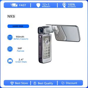 오리지널 리퍼비시 N93i 3G 싱글심 언락 GSM 900/1800 휴대폰 러시아어 아랍어 히브리어 키보드 핀란드 제조