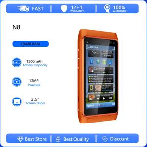 오리지널 리퍼비시 N8 3G 싱글 심 언락 GSM 900/1800 휴대폰 러시아어 아랍어 히브리어 키보드 핀란드 제조