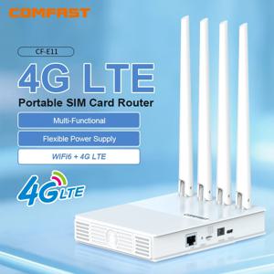 컴패스트 AX300 4G LTE 모뎀 (SIM 카드 포함) WiFi6 2.4G 야외용 휴대용 인터넷 무선 라우터 ASR1803S 칩 4 안테나 플러그 앤 플레이