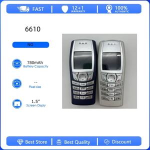 잠금 해제된 리퍼비시 정품 6610 1.5인치 2G 싱글심 휴대폰 러시아어 아랍어 히브리어 키보드 핀란드 제조