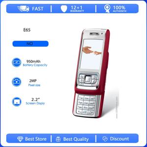 리퍼비시된 오리지널 E65 950mAh 2G 싱글심 언락 2.2인치 휴대폰 러시아어 아랍어 히브리어 키보드 핀란드 제조