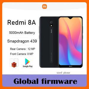 글로벌 펌웨어 샤오미 레드미 8A 스마트폰 4G 64G 5000mAh 6.22인치 스냅드래곤 439 12MP 18W 얼굴인식 중고폰