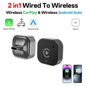 2026 최신 무선 CarPlay 어댑터, CarPlay & Android Auto, Type-C 포트, 유선에서 무선으로 변환, 플러그 앤 플레이