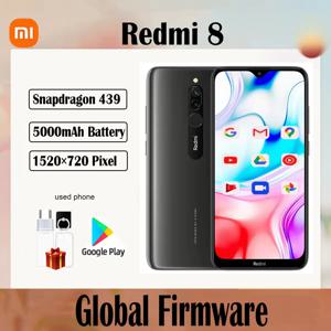 글로벌 펌웨어 샤오미 레드미 8 스마트폰 듀얼심 카드12MP+2MP+8MP 6.22인치 화면 스냅드래곤 439 옥타코어 4G LTE 중고폰