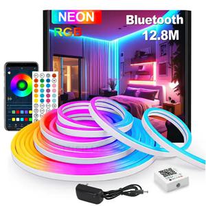 DC24V RGB LED 네온 로프 조명 앱 원격 제어 방수 네온 라이트 스트립 유연한 LED 스트립 조명 실내외 장식용