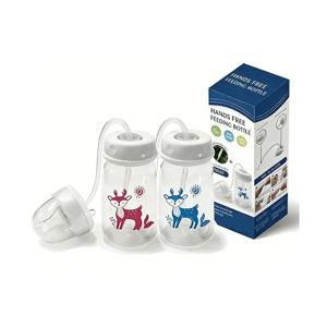 다양한 사이즈의 핸즈프리 젖병(빨대 포함), 질식 방지 디자인, 150/240/300ml 선택 가능, 야간 수유 핸즈프리