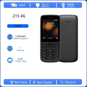 리퍼브 오리지널 215 4G(2020)듀얼 SIM 1150mAh 언락 2.4인치 블루투스 GSM 900/1800 휴대폰