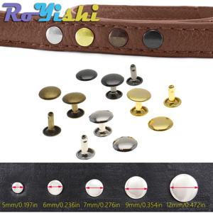 100-1000pcs 금속 더블 캡 리벳 스터드 라운드 가죽 DIY 공예 장식 의류 가방 벨트 팔찌 신발 액세서리