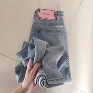 몸집이 작은 여성을 위한 여름 신상 얇은 드레이프 데님 팬츠, 하이웨이스트, 루즈핏, 슬리밍, 활용도 높은 스트레이트 팬츠