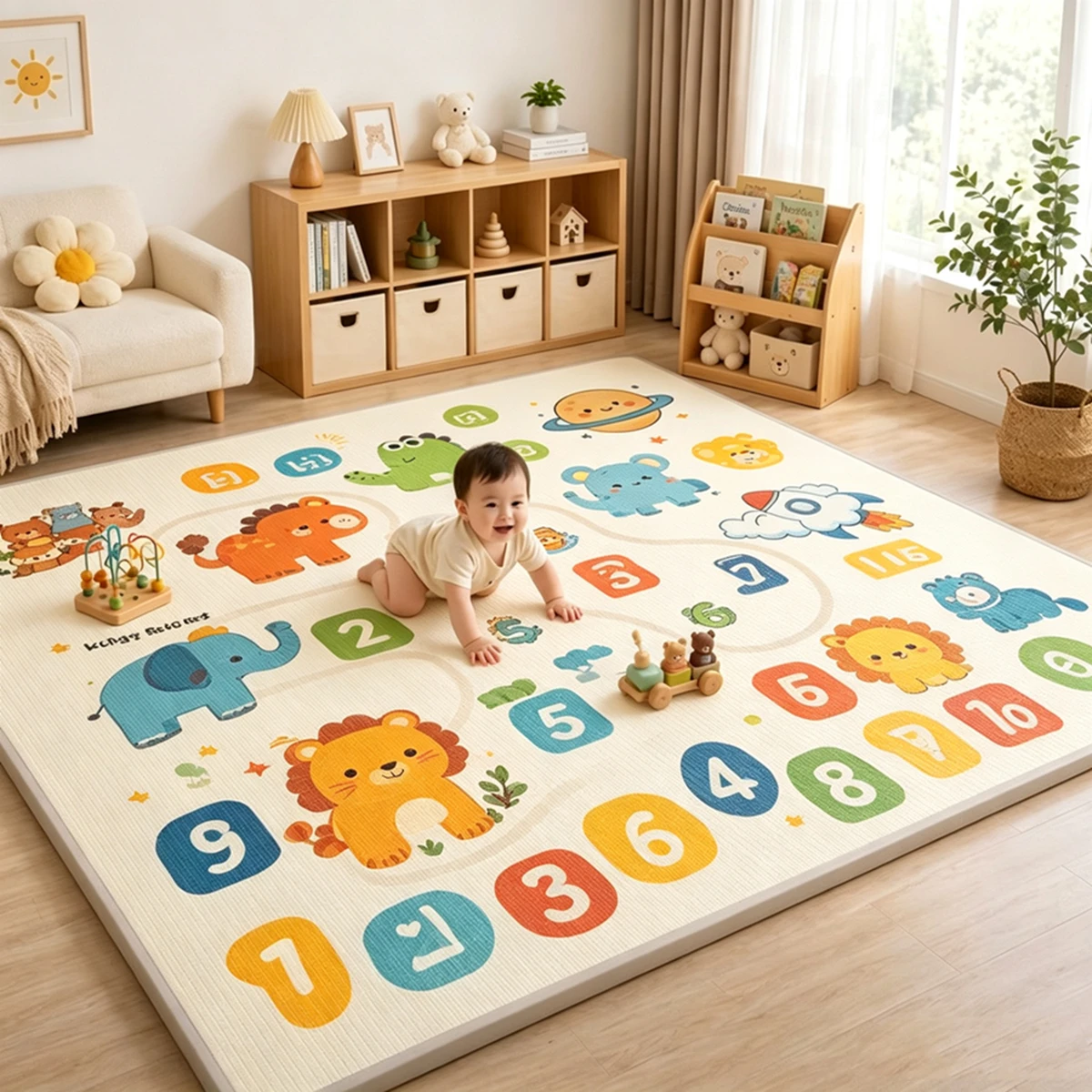 200x180/180x150/180x120cm 어린이용 두꺼운 안전 매트 친환경 크롤링 플레이 매트 접이식 매트 카펫 러그 플레이매트