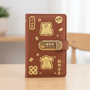 비밀번호 잠금 기능이 있는 돈 관리 수첩 지갑형 수첩, 잠금장치가 있는 현금 봉투, PU 가죽 재질