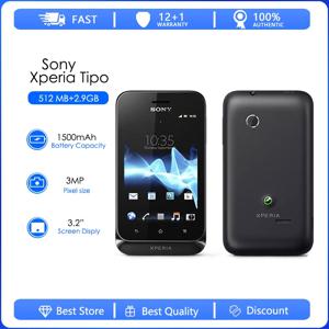 소니 엑스페리아 tipo ST21 ST21i 리퍼브-오리지널 GSM, 3.2 인치, 3G, 3MP, GPS, 와이파이, 안드로이드 스마트폰, 512 RAM, 1500 mah, 480p 핸드폰