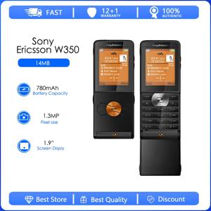 소니 에릭슨 리퍼브 오리지널 잠금 해제 휴대폰, FM 카메라, 2G, 1.3MP, W350C, 무료 배송