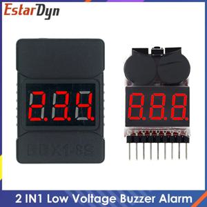 1-8S BBX1-8S 2IN1 Lipo 배터리 전압 테스터/저전압 부저 경보/Lipo/Li-ion 용 배터리 전압 검사기 듀얼 스피커