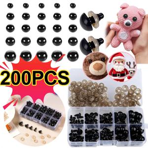 200Pcs 6-12mm 안구 인형 눈 액세서리 만들기 검은 플라스틱 플러시 안전 눈 Amigurumi 장난감 6-14Mm Diy 재미 있은 장난감 눈