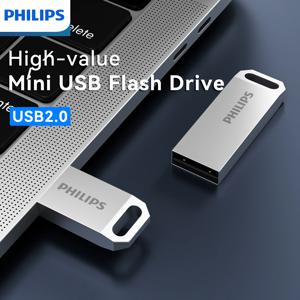 필립스 USB 플래시 드라이브 2.0 8GB 16GB 32GB 64GB 128GB 고속 플래시 드라이브 외부 저장 금속 펜 크리 에이 티브 맞춤형 자동차