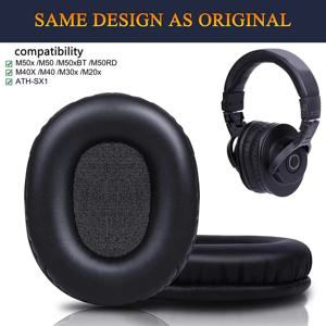 M50X 교체용 이어 패드 오디오 테크니카 ATH M50 M50X M50XBT M50RD M40X M30X M20X MSR7 SX1 헤드폰 이어 패드와 호환 가능