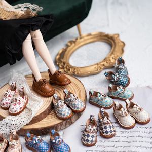 3.2cm * 1.6cm Blyth 인형 신발 미니 장난감 액세서리 OB22 신발 체커 신발 작은 천 P20 바디 OB24 수제 소 가죽 신발