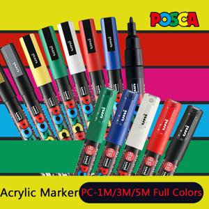 Uni POSCA POP 수성 마커, 다양한 색상 PC-1M/3M/5M 0.7~2.5mm 팁 아티스트 및 디자이너를 위한 전문 아크릴 페인트 펜