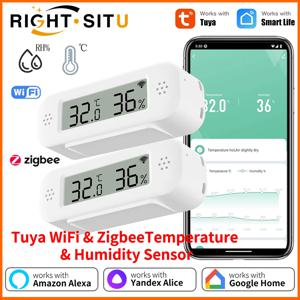 Tuya Zigbee 3.0 스마트 홈 온도계 습도계 용 WiFi 온도 습도 Google 홈 Yandex Alexa와 원격 작업
