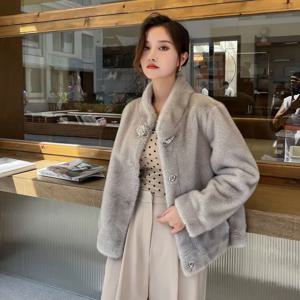 여성용 천연 토끼털 겨울 자켓 가죽 및 모피 여성용 롱 의류 여성 아우터웨어 2025