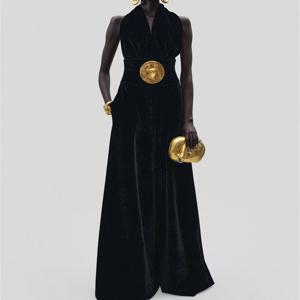 2025 겨울 여성 이브닝 가운, 벨벳, 메탈 버클, 코르셋, 우아한 여성 롱 드레스, Y2K 신상, 고품질 파티 드레스