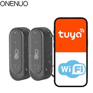 1/2PCS 새로운 WIFI 온도 및 습도 센서 IP65 야외 방수 Tuya APP 습도계 온도계 지원 Alexa Google