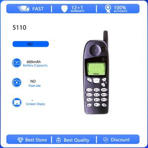 리퍼비시된 오리지널 5110 2G 싱글심 언락 GSM 900 휴대폰 영어 키보드 핀란드 제조
