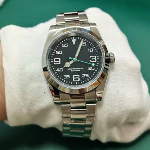 DD39MM 사파이어 글래스 남성용 시계 스테인리스 스틸 일본 쿼츠 무브먼트 50M 방수 남성 비즈니스 럭셔리 수영 시계