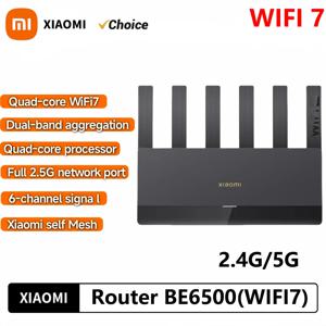 새로운 샤오미 라우터 BE6500 WiFi 7 6500M 풀 2.5G 네트워크 포트 4코어 퀄컴 프로세서 IoT 스마트 연동 네트워크 보안 홈