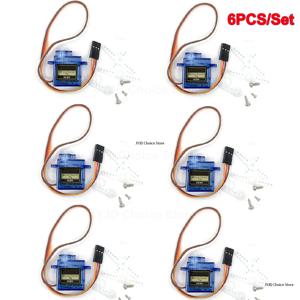6개 SG90 9g 마이크로 서보 모터, 미니 서보 모터 키트 플라스틱 기어 180도 서보, RC 자동차, 비행기, 아두이노용