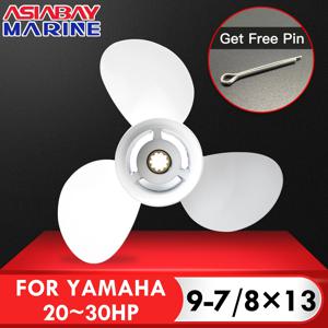 Yamaha 20hp 25hp 30hp 9 7/8*13 보트 모터 알루미늄 합금 나사 3 블레이드 10 스플라인 해양 엔진 부품 용 선외 프로펠러