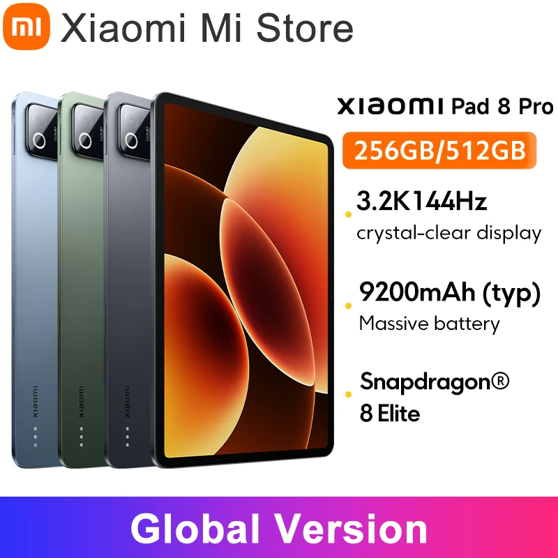 샤오미 패드 8 프로 글로벌 버전 스냅드래곤 ®   8s 엘리트 칩 9200mAh 배터리 3.2K 선명한 디스플레이 11.2인치 샤오미 하이퍼OS 3