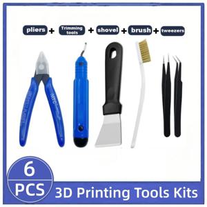 3D 프린팅 도구, 다양한 종류의 도구, 가위, 청소용 바늘, 핀셋, 펜치, 디버링 키트, 범용 3D 프린터 도구