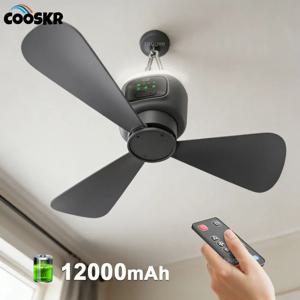 휴대용 천장 선풍기 야외 캠핑 천장 선풍기 공기 순환기 12000mAh 가정용 충전식 선풍기 (라이트, 리모컨 포함)