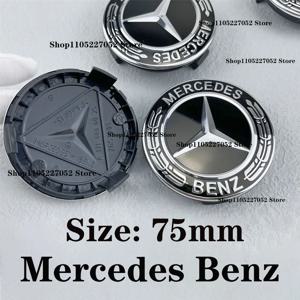 액세서리 4개 75MM 자동차 휠 센터 허브 캡 커버 메르세데스 벤츠 A B C S 클래스 AMG GLA CLA GLC W176 W221 W204 W205 용