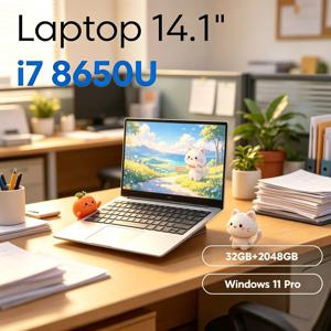 노바테 2026 인빈더블 14.1인치 마이크로 슬림 노트북 인텔 코어 i7-8650U 32GB 램 2TB M.2 SSD 윈도우 11 프로 국내산 에루디트