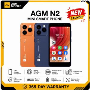 AGM N2 미니 스마트폰 컴팩트 사이즈 4.96인치 디스플레이 3GB 32GB 3000mAh 탈착식 배터리 안드로이드 16 GO 시스템 경량폰