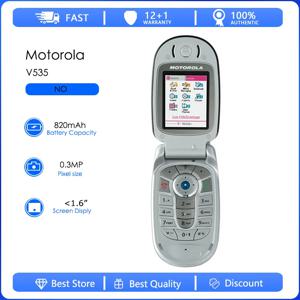 모토로라 V535 V550 V545 리퍼브 제품-오리지널 탈착식 배터리 820mAh 휴대폰 도매 무료 배송 영어만 지원