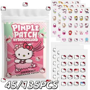 45/135PCS 산리오 헬로 키티 만화 여드름 결함 패치 - 보이지 않는 하이드로콜로이드 여드름 패치, 얼굴 장식 패치,