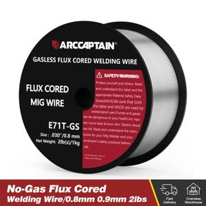 ARCCAPTAIN 용접 와이어 가스리스 플럭스 코어 0.8 0.9mm 1 롤 1 KG E71T-GS MIG 용접기 MIG 납땜 용 액세서리