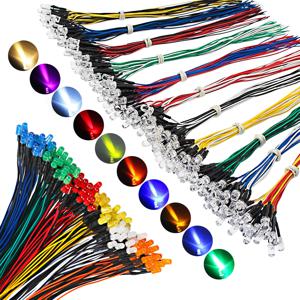 25pcs 미리 배선 된 Led 다이오드 조명 12v 빠른 느린 플래시 RGB 방출 다이오드 5mm 램프 DIY 프로젝트 흰색 빨간색 녹색 파란색 주황색 노란색
